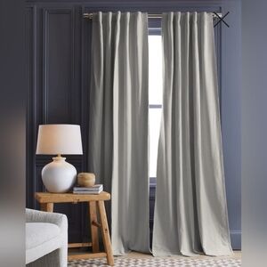 Quince Light Gray Linen-Style Blackout Curtains